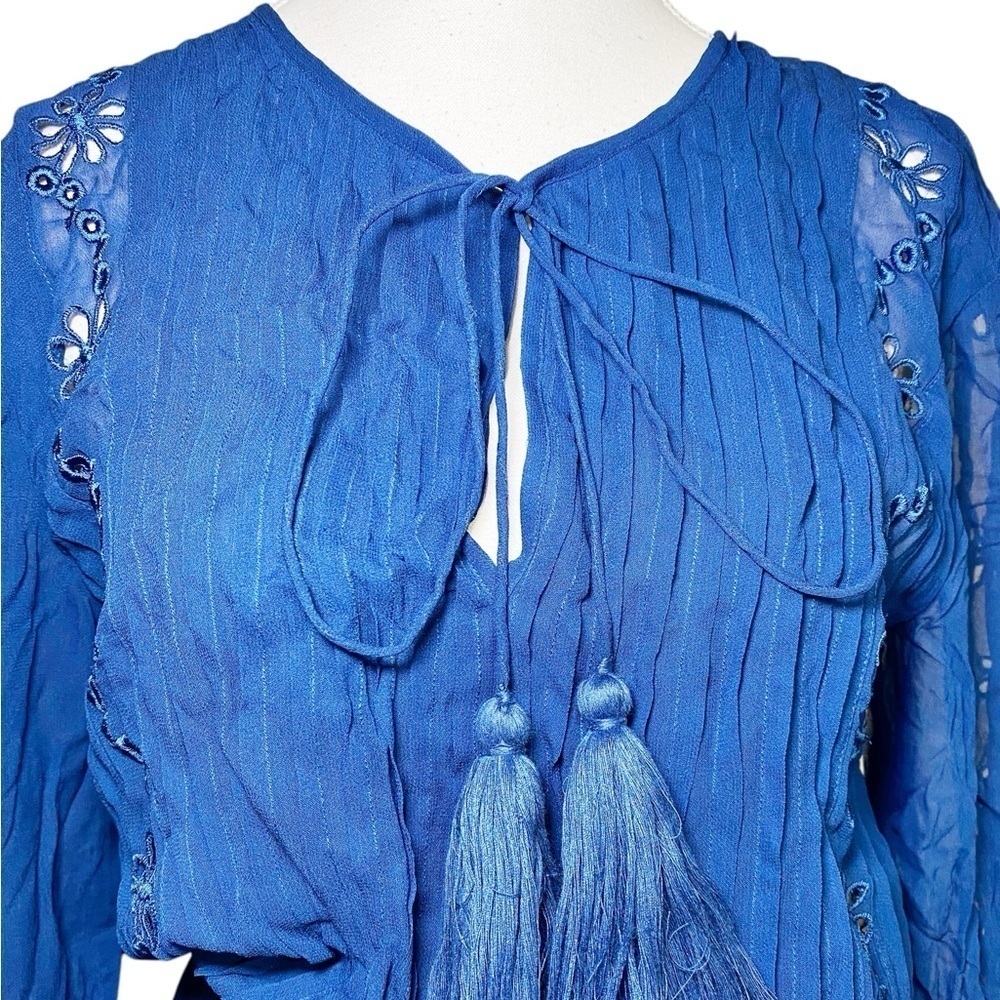 Karina Grimaldi Linda Embellished Mini Dress in Blue NWT - Picture 4 of 16